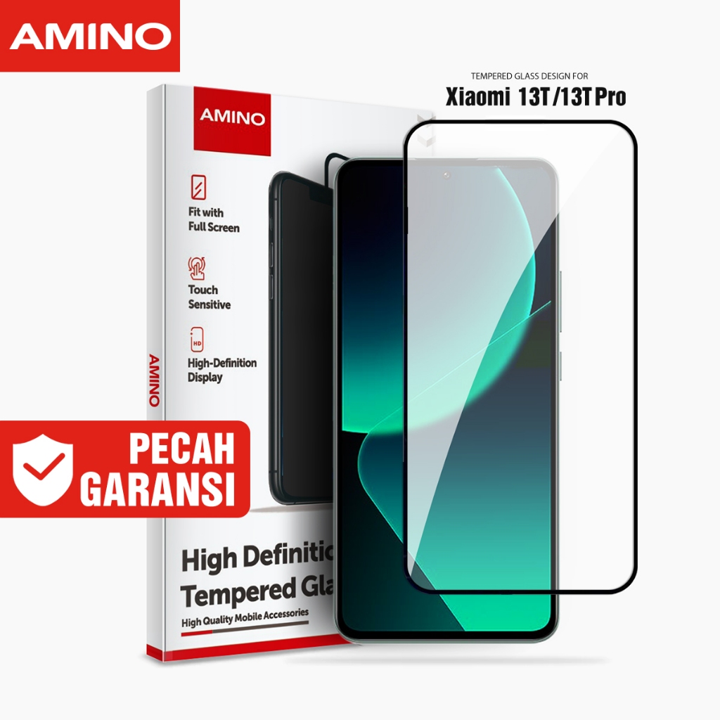 AMINO Tempered Glass 5D Untuk Xiaomi 13T / Xiaomi 13T Pro 6.67 inch Fullcover Premium Glass Full Scr