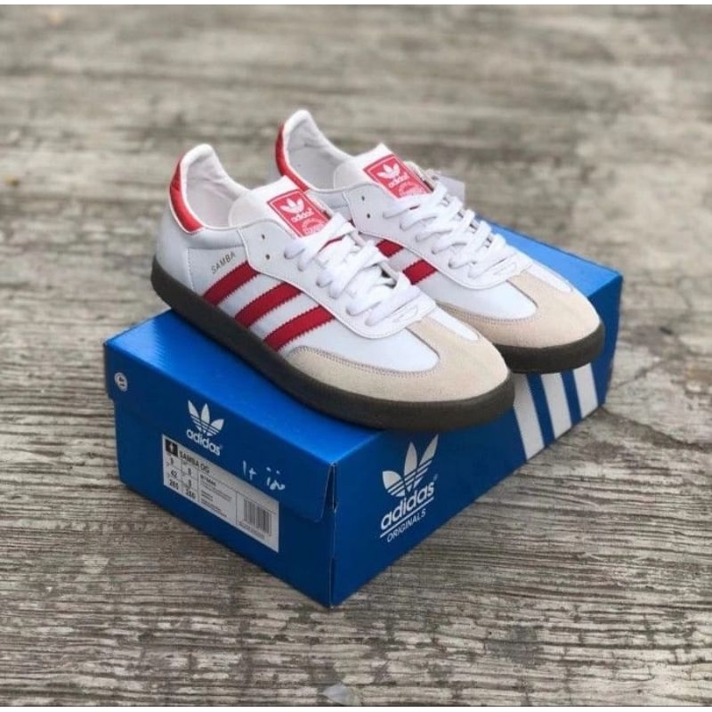 SEPATU ADIDAS SAMBA OG PREMIUM PUTIH MERAH