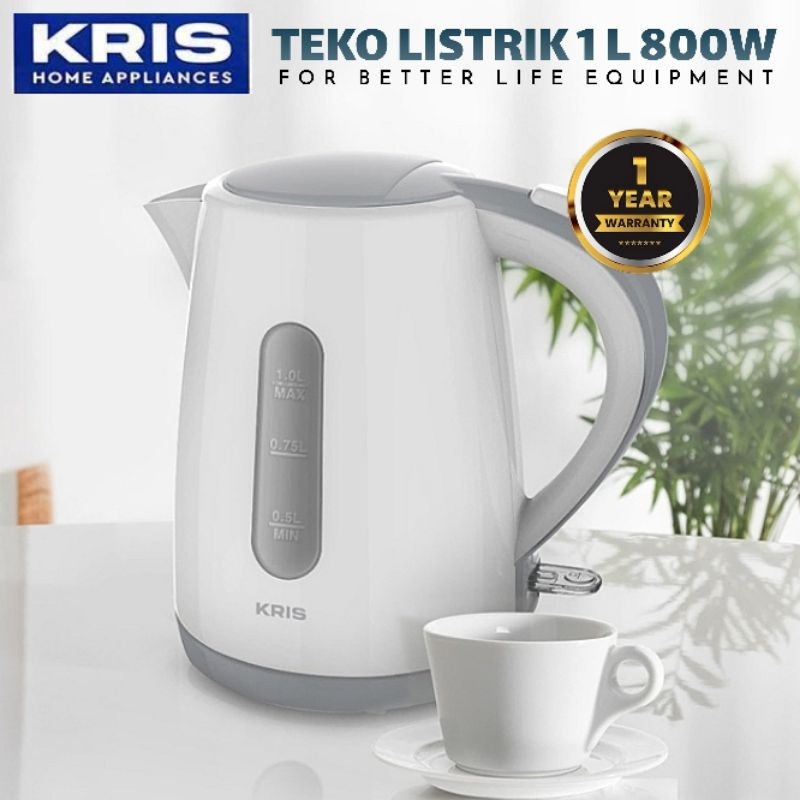 TEKO LISTRIK 1 LITER | PEMANAS AIR LISTRIK | TEKO LISTRIK STAINLESS LOW WATT | TEKO LISTRIK | KRIS