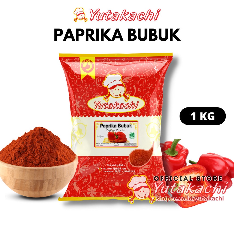 

KODE R75L Paprika Bubuk 1Kg Yutakachi Paprika Merah Bubuk Premium Bumbu Rempah Alami Bumbu Masak Dapur YutakachiKemasan1Kg