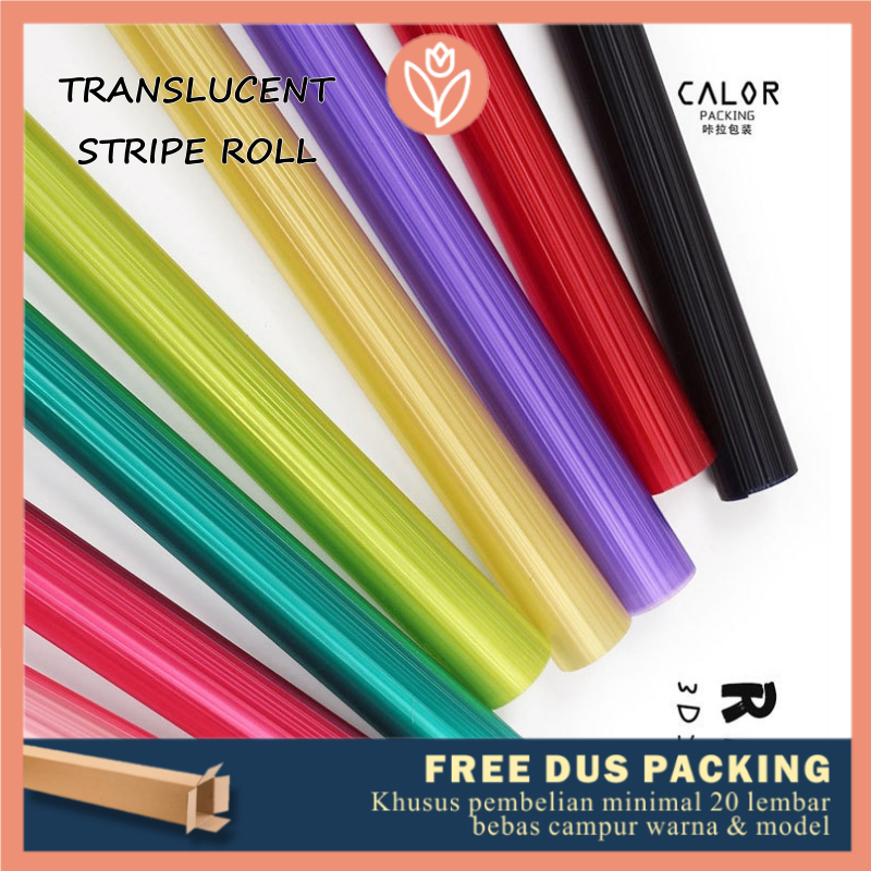 

TULIP PAPERIE ❤ TRANSLUCENT STRIPES SEMI TRANSPARENT CELLOPHANE ROLL (58 x 6Yd) KERTAS BUNGA WRAPPING PAPER / KERTAS BUKET