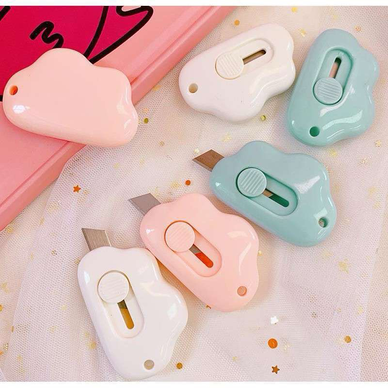 

Pisau Cutter Mini Model Awan & Dolphin Alat Bantu Potong Kertas Plastik Unboxing Paket Perlengkapan ATK Sekolah Travel Size Cloud Shape Sliding Knife Kater Kecil Lucu Cuter