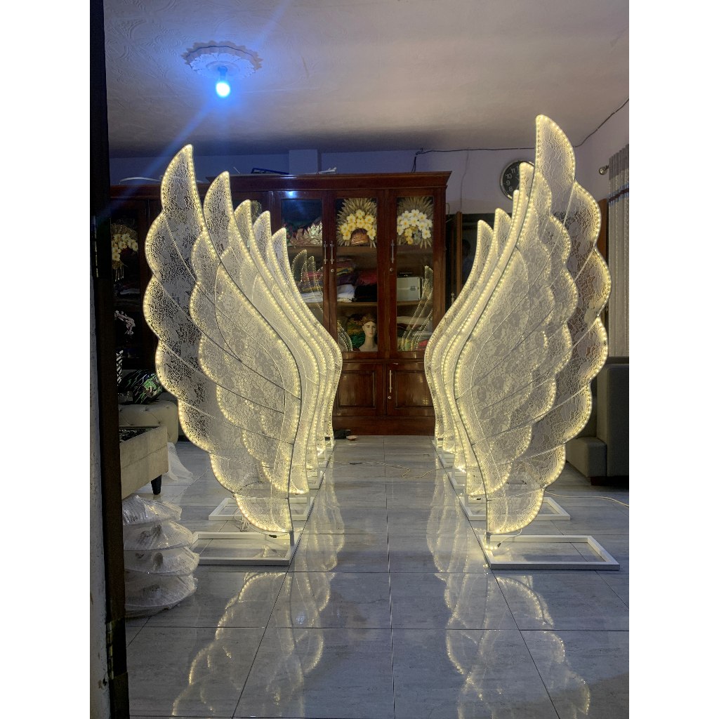 BARU STANDING SAYAP, standing lampu wedding, lampu dekorasi, standing lampu