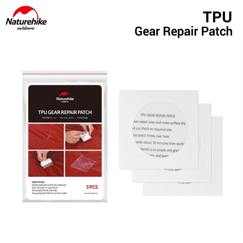 TPU GEAR REPAIR PATCH TENDA NATUREHIKE NH19PJ086 PENAMBAL LUBANG SOBEK TENDA FLYSHEET JAKET RAINCOAT