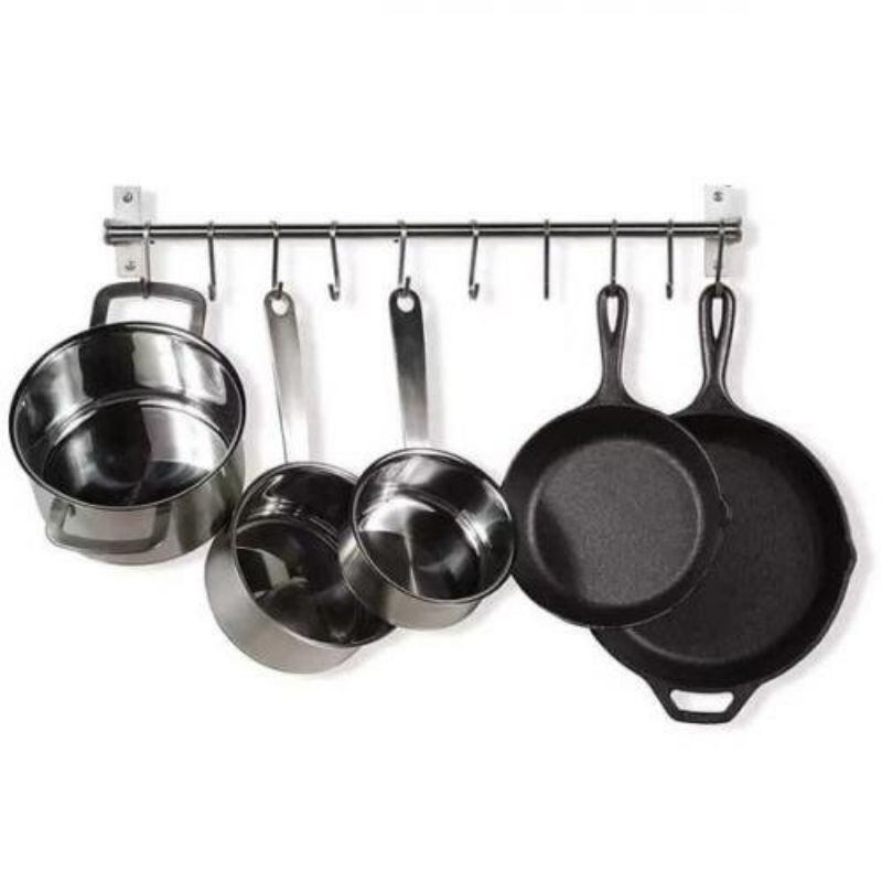 Gantunga Panci Dapur / Rak Gantung Peralatan Dapur Stainless Minimalis Gratis 5 Catolan