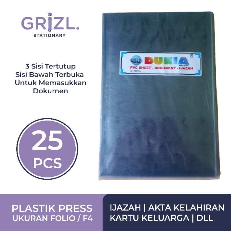 

25 PCS Plastik Press Ijazah Kartu Keluarga Akta Folio Ukuran F4