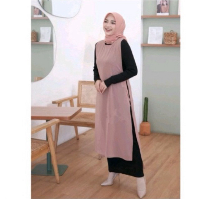long vest diamaond, KODE :DEA-1014, rompi tali samping,long vest korean