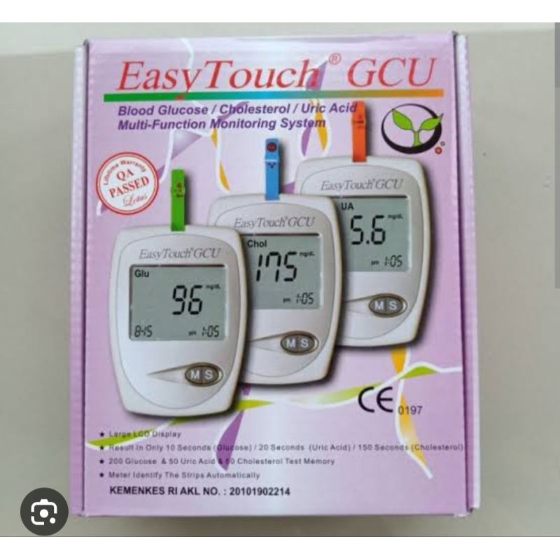easy touch GCU alat cek gula darah 3in1