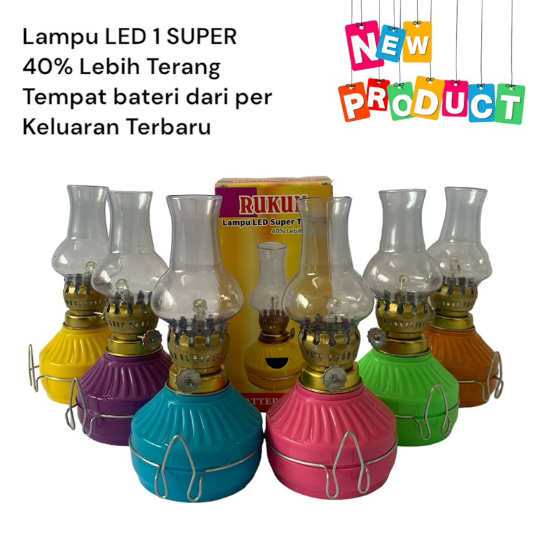 Lampu Teplok Ublik LED 1 Super Terang Baterai