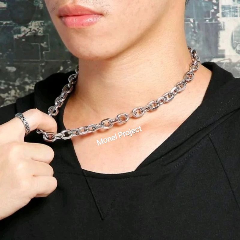Kalung Rantai Pria Rantai Kapal Besar (100% Monel)