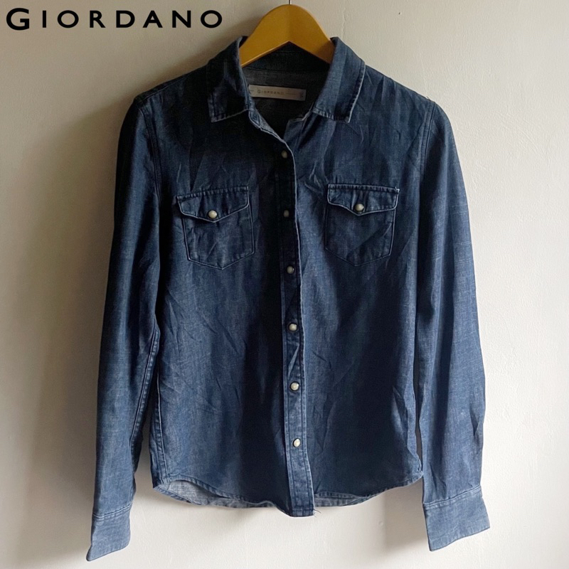 kemeja denim giordano jeans