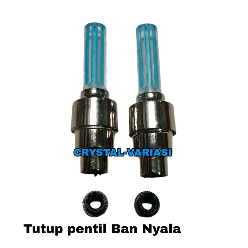 Sepasang Tutup Pentil Roda Ban Motor Mobil Sepeda LED Nyala/Sepasang Tutup Pentil Variasi Led Nyala 
