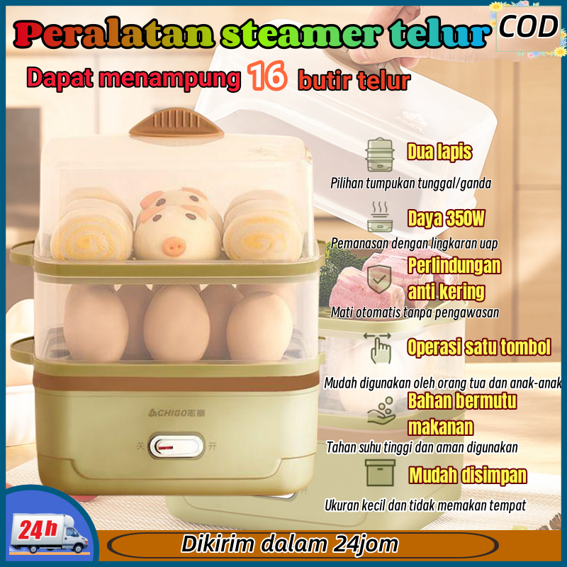 CHIGO Food Steamer / Pengukus Masakan Electric Steamer Alat Kukus  Kukusan Listrik Multifungsi Elect