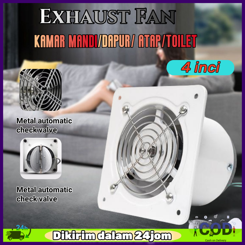 Exhaust Fan Kipas Angin Hexos Plafon 4 inch kipas atap kipas kamar mandi kipas dapur Kipas Angin His