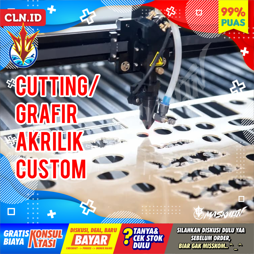 Jasa Potong Akrilik | Cutting Akrilik Custom | Cutting Laser Akrilik | Grafir | Arsir