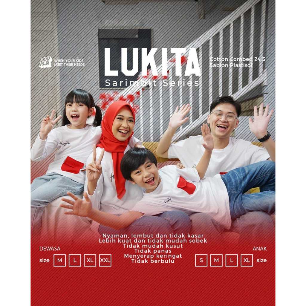 Sarimbit Lukita Putih Hoofla Kids Kaos Family Set