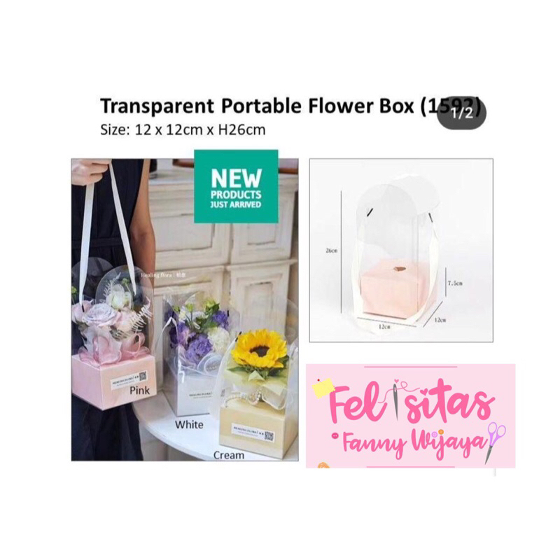 

Transparent portable flower box 1592 kotak bunga transparant size 12x12x26cm cocok untuk menyimpan bunga -ATB