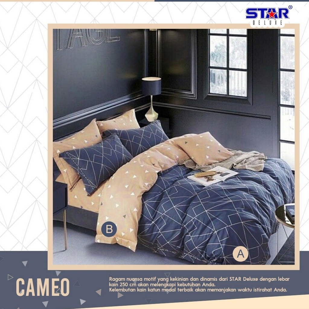 Devina Collection Bedcover Sprei Set Dengan Karet Anti Geser Premium Star Deluxe Cameo Uk King