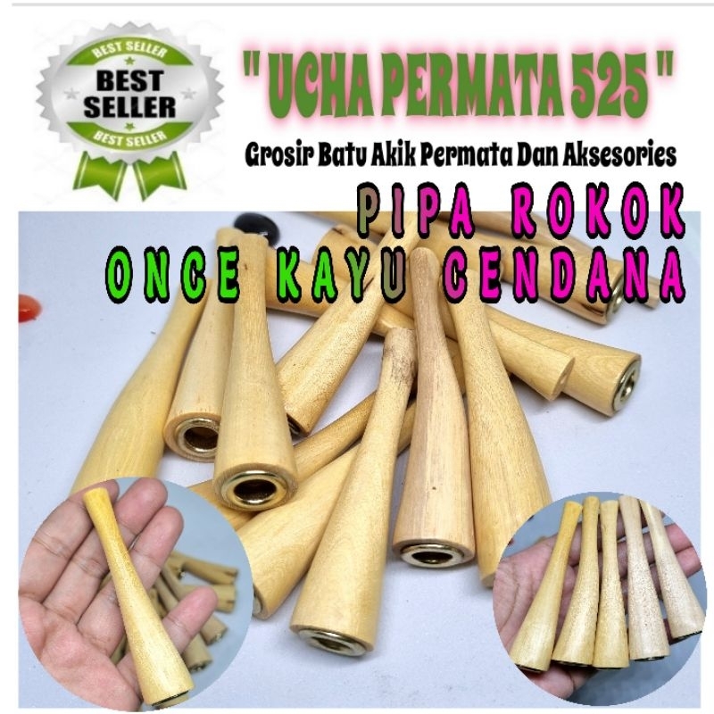 once kayu cendana pendek / pipa kayu cendana lubang multi