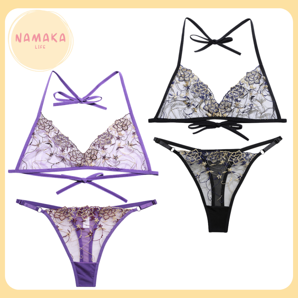 [NL] SATU SET PAKAIAN DALAM SEKSI DALAMAN WANITA LINGERIE 1 SET SESET SEXY HOT LADY WOMAN TRANSPARAN