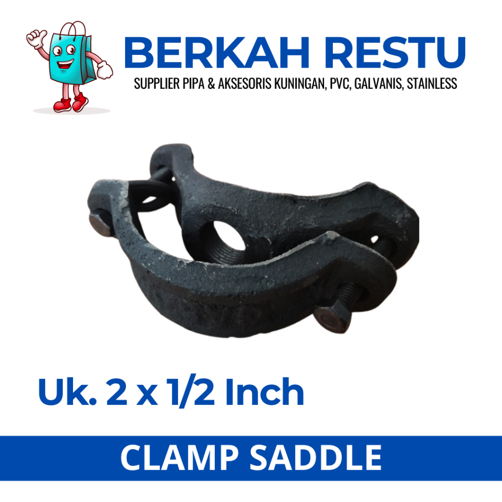 Klem Sadle / Clamp Saddle Besi 2 x 1/2" Inch