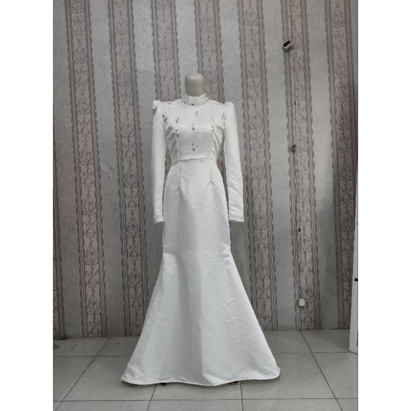 Wedding dress murah / baju pengantin Melayu / gaun akad simpel