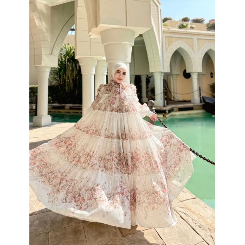 dress flower tingkat organza Shella saukia