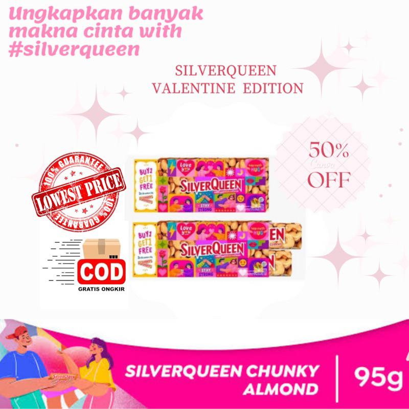 

SILVERQUEEN VALENTINE EDITION / COKLAT VALENTINE / SILVERQUEEN ISI 2 PCS PROMO BUY 1 GET 1 / SILVERQUEEN BUY 1 GET 1 VALENTINE