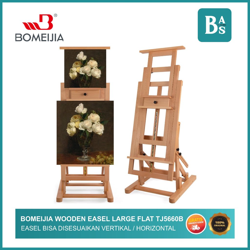 

BOMEIJIA WOODEN EASEL LARGE FLAT TJ5660B / Easel Kayu Datar