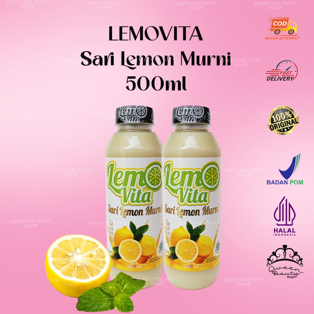 	 [ 500ml ] BPOM LEMOVITA Sari Lemon Murni Jus Lemon 100% Murni Jus Diet	