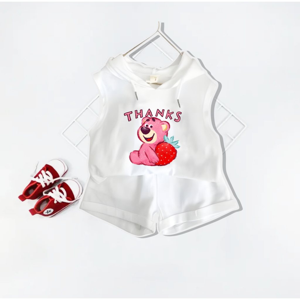 CLSTORE Setelan Singlet Anak 1-6 Tahun Lotso THANKS