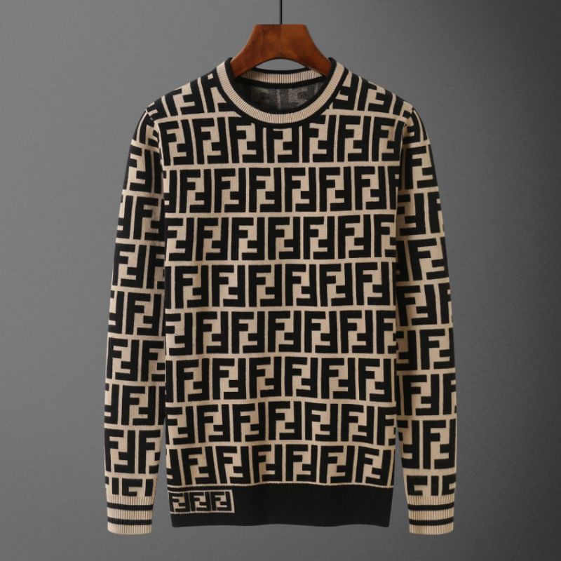 SWEATER RAJUT PRIA BRAND F FENDI MIRROR