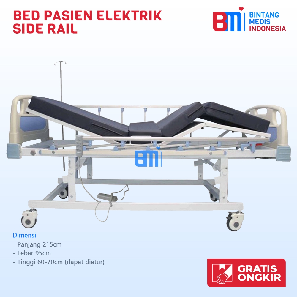 Bed Pasien Elektrik Side Rail ABS - Bed Pasien Elektrik Rumah Side Rail - Ranjang Pasien Elektrik