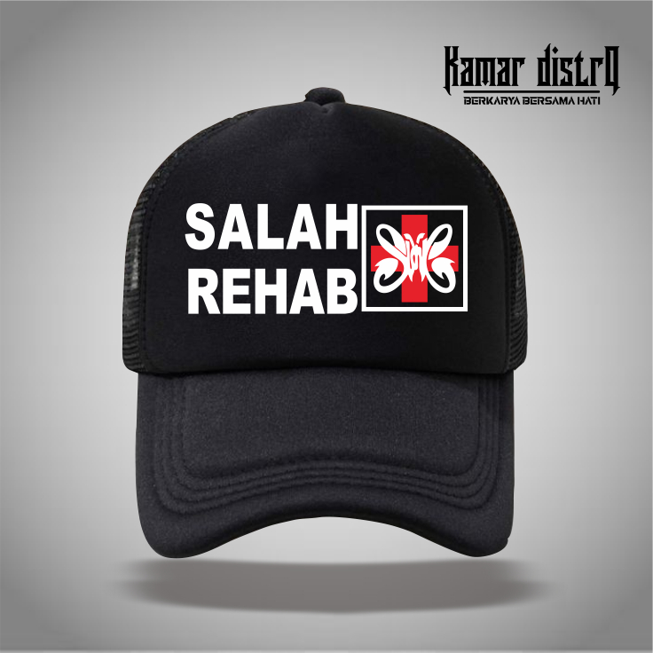TOPI TRUCKER LOGO SLANK SALAH REHAB//TOPI GAYA BISBOL LOGO SLANK SALAH REHAB.