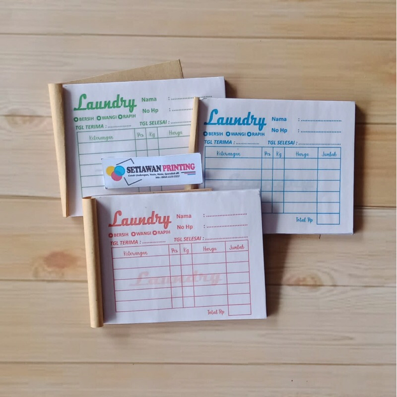 

Nota Laundry 2 Ply 1/8 Folio A Ready Stok