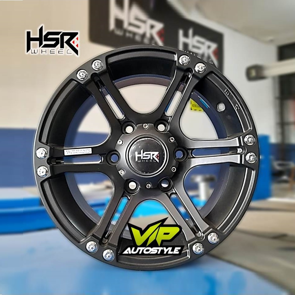 Velg mobil Ring 15 HSR Kizu Black Racing New Panther, everest, terrano, Isuzu mux, fortuner dll