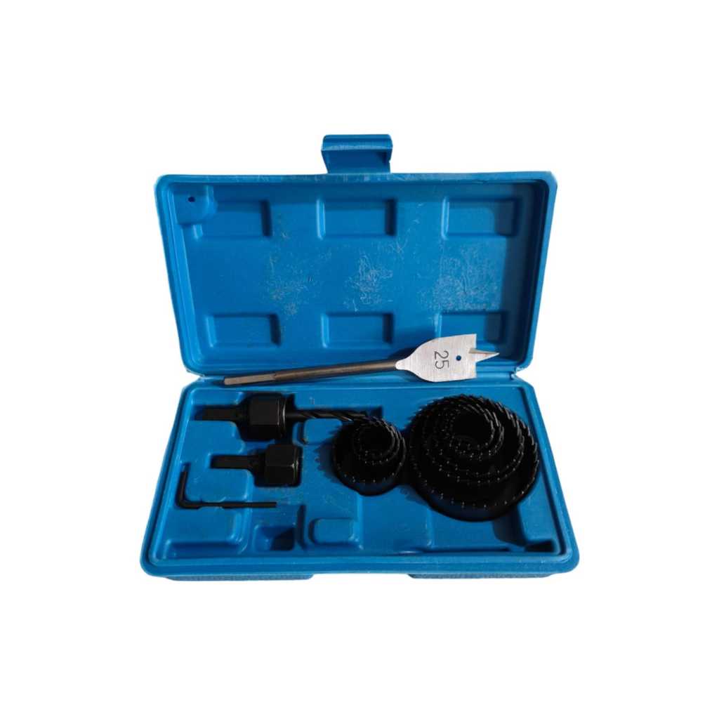 HOLE SAW KIT / HOLE SAW SET 13PCS PELUBANG BESI KAYU PVC FIBER