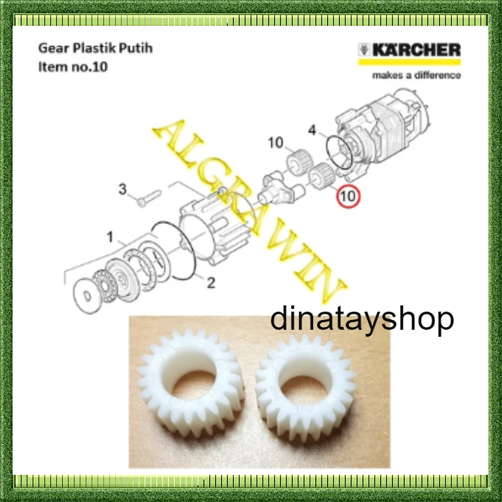 Karcher PLANET WHEEL Gear Plastik Putih
