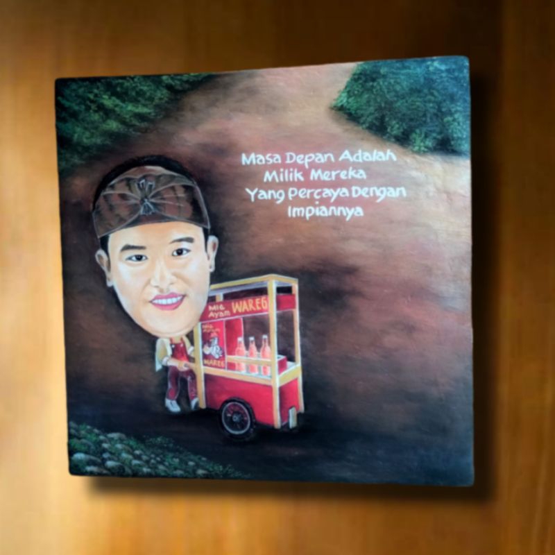 Lukisan Karikatur Nampan Kayu Custom
