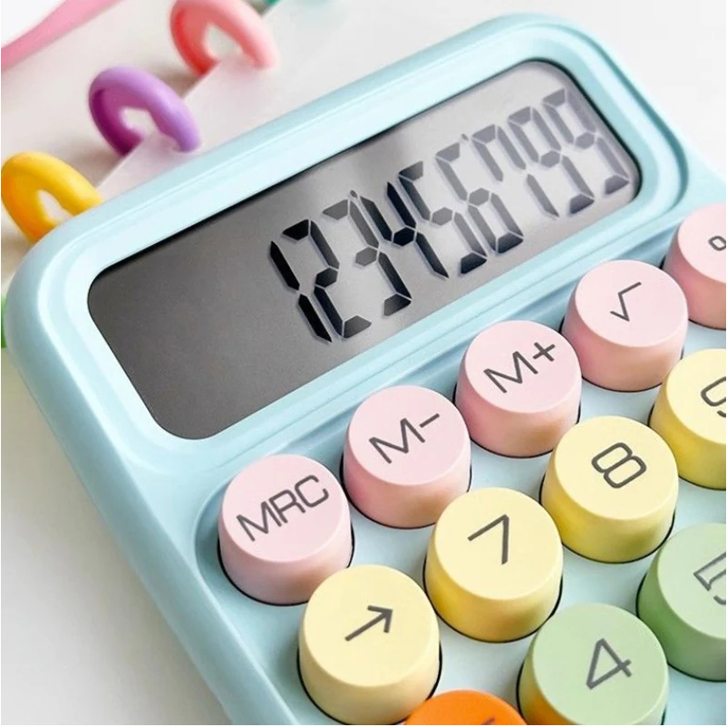 

RB FREE!! BATERAI Kalkulator 12-digit KINCIZEN KC 817Calculator Kawaii Bulat rainbow Korea kartun