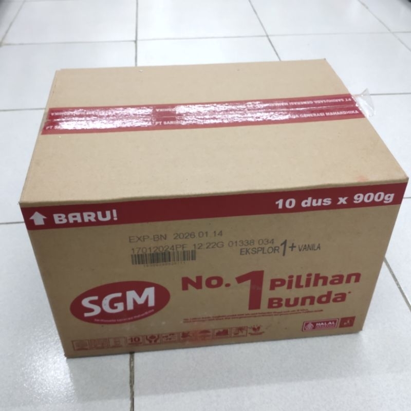 SGM Susu Pertumbuhan 1+ Vanilla 900gr 1 Karton