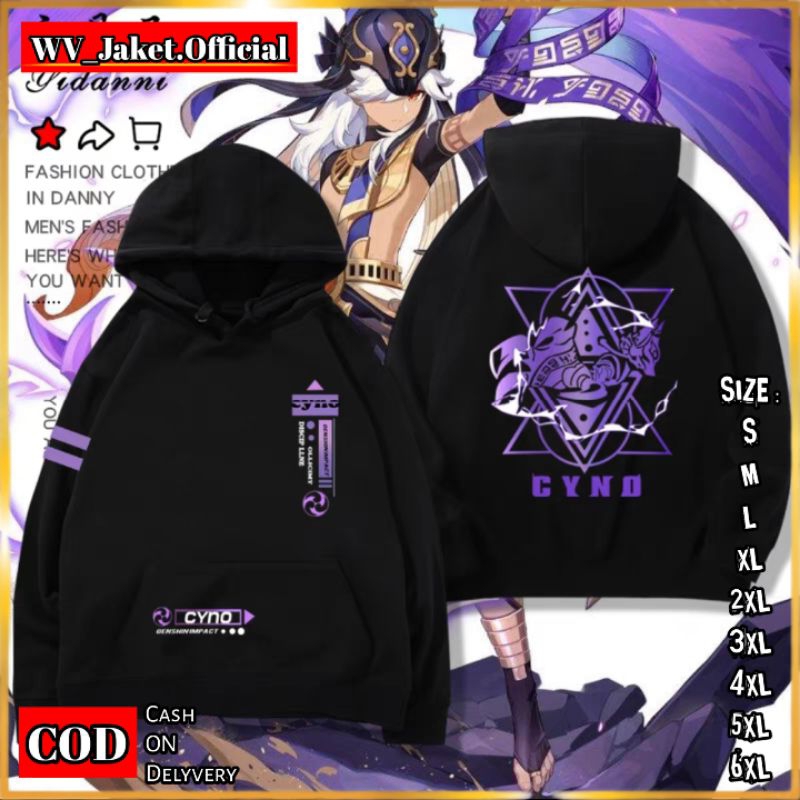 JAKET HOODIE PULLOVER GENSHIN CYNO Jaket Pullover Kupluk OVERSIZE S M L XL JUMBO XXL XXXL 4XL 5XL 6X