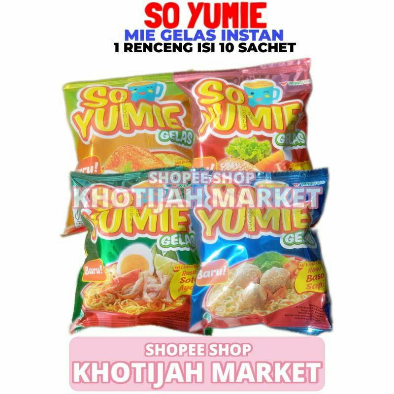 

So Yumie Mie Gelas 1 Renceng Isi 10 Sachet 30 Gram