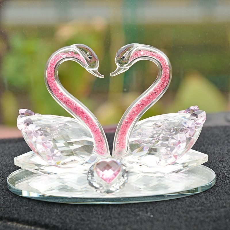 HIASAN MEJA SWAN MEWAH KRISTAL HIASAN MOBIL ANGSA MODERN