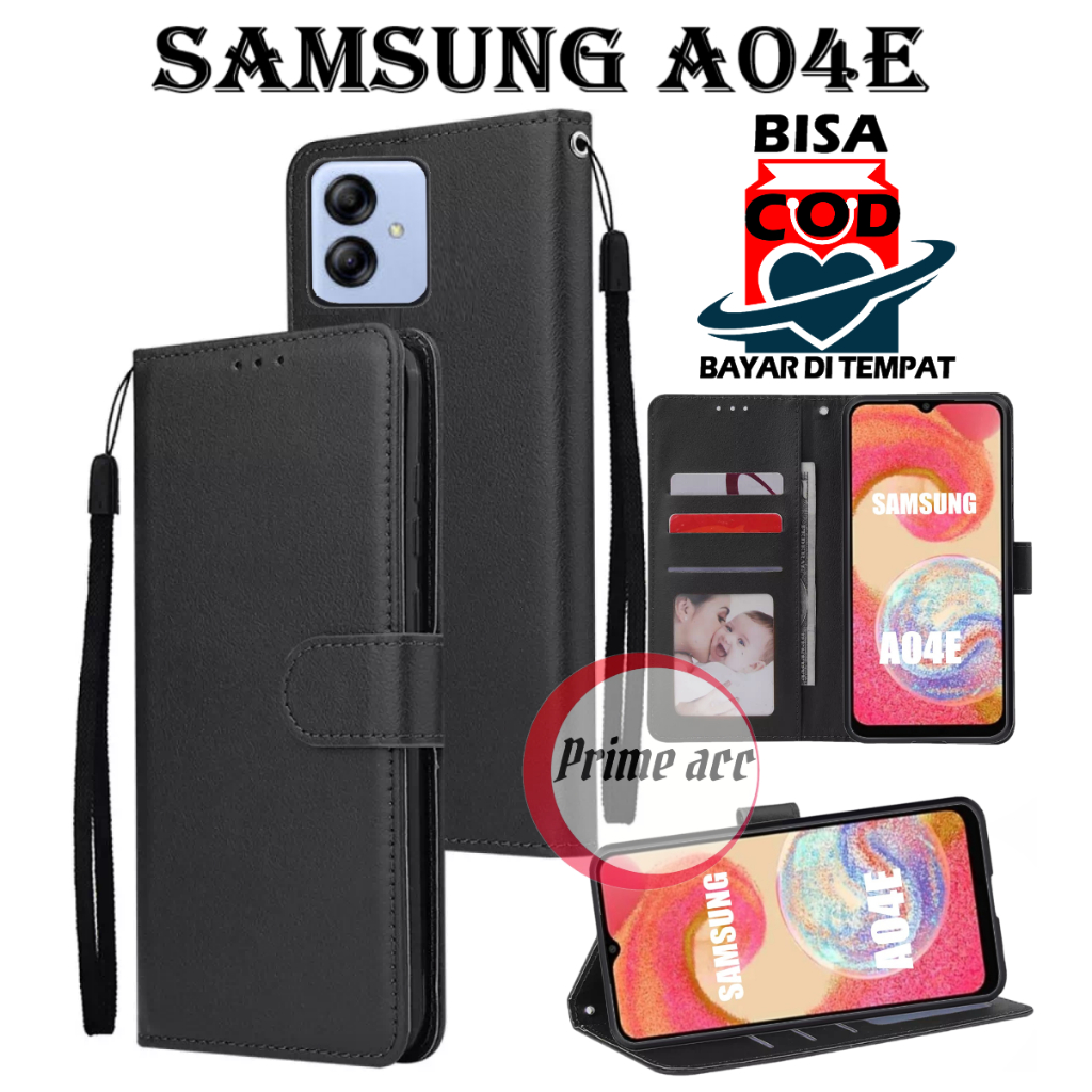 SAMSUNG A04E FLIP CASE - LEATHER CASE FLIP UNTUK SAMSUNG A04E / FLIP WALLET KULIT UNTUK SAMSUNG A04E