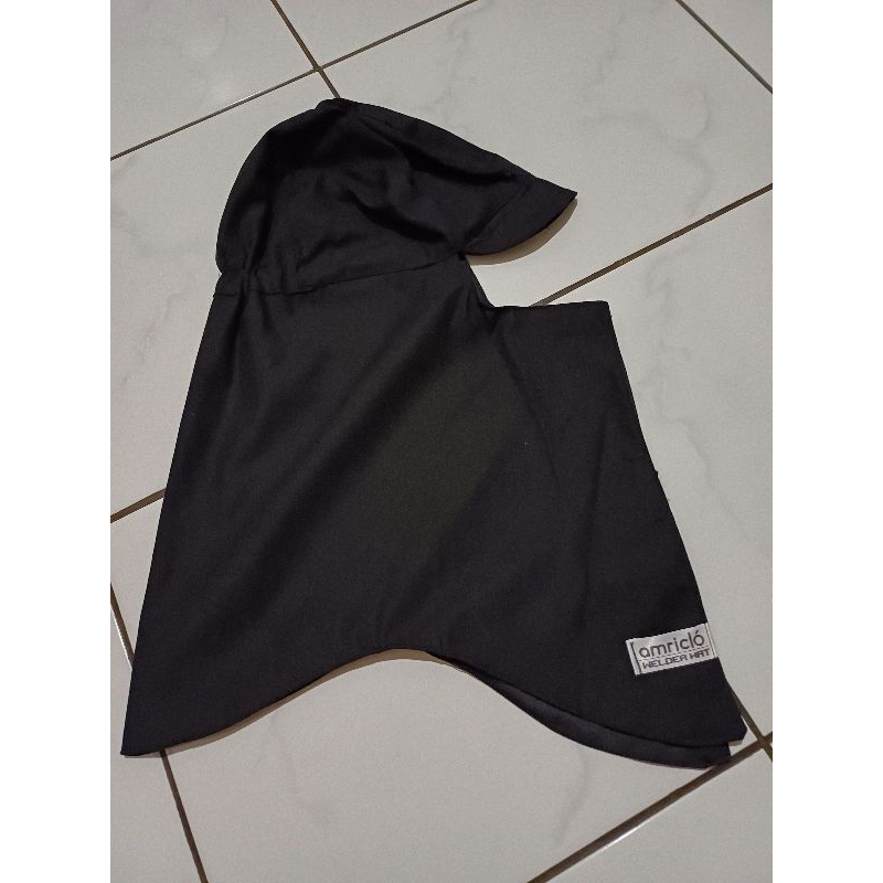 HITAM .topi las, welder, kontruksi, sebo warna hitam polos