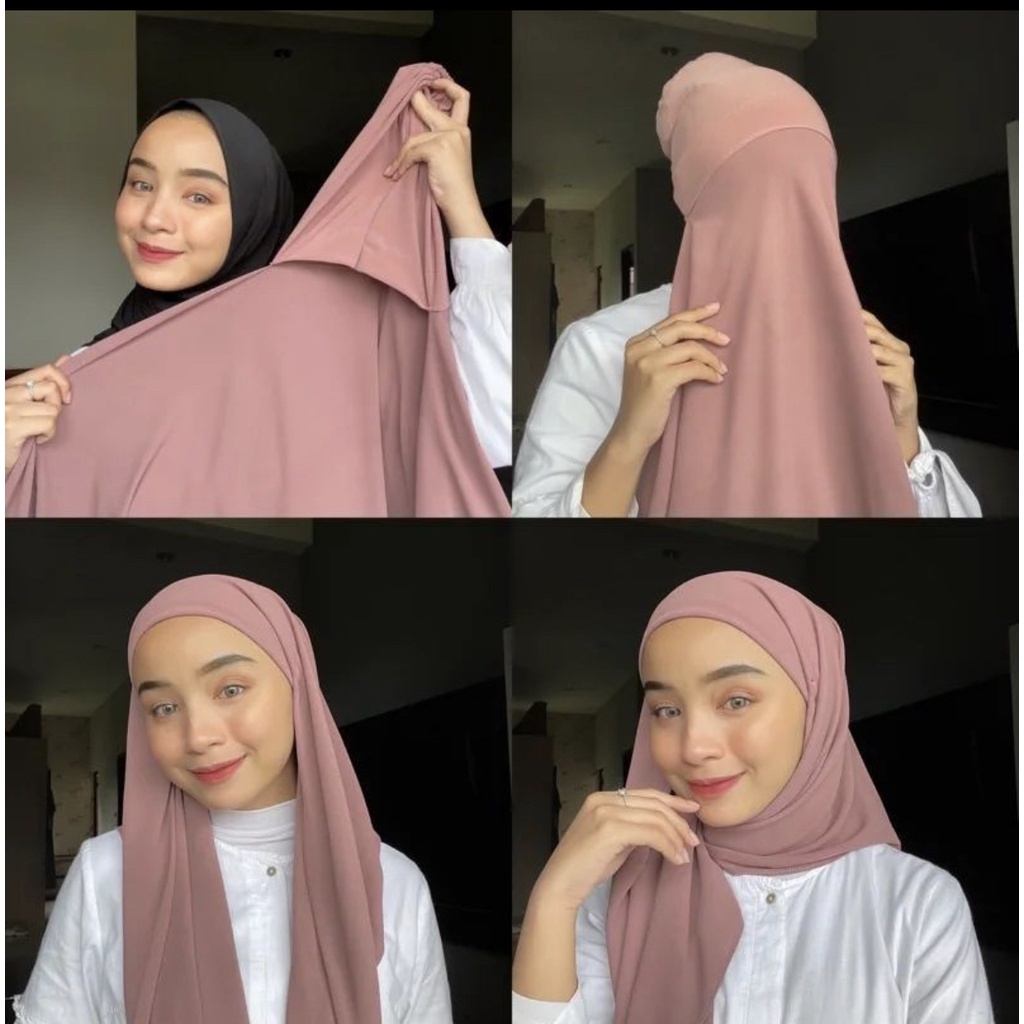Pashmina Inner 2 in 1 Ceruty baby doll / pashmina instan / Pashmina ceruty baby doll / Hijab Pashmin