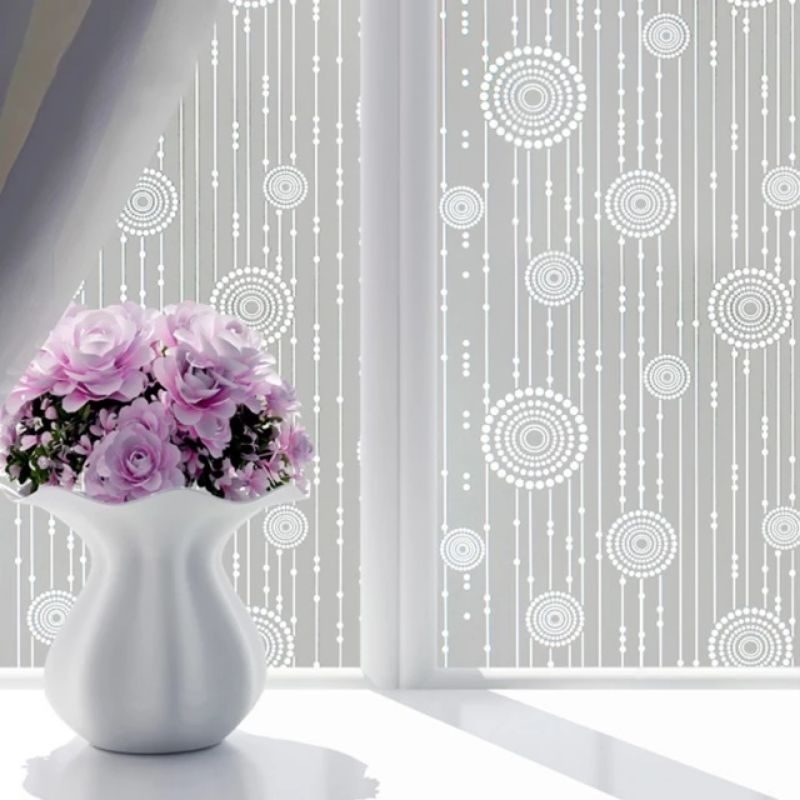 Stiker Kaca Jendela Motif Bulat Krey