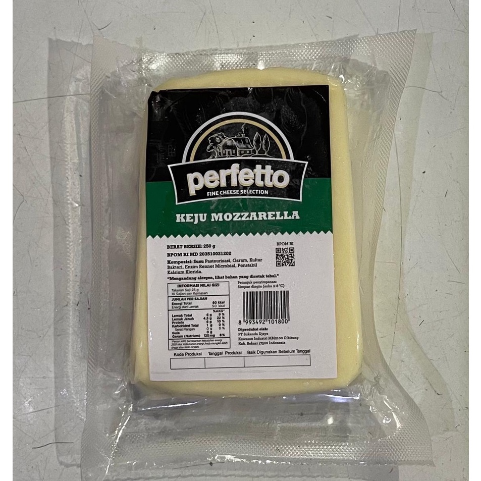 

Dijual trx1s6Rg Perfetto Cheese Keju Mozarella Cheese 25gr