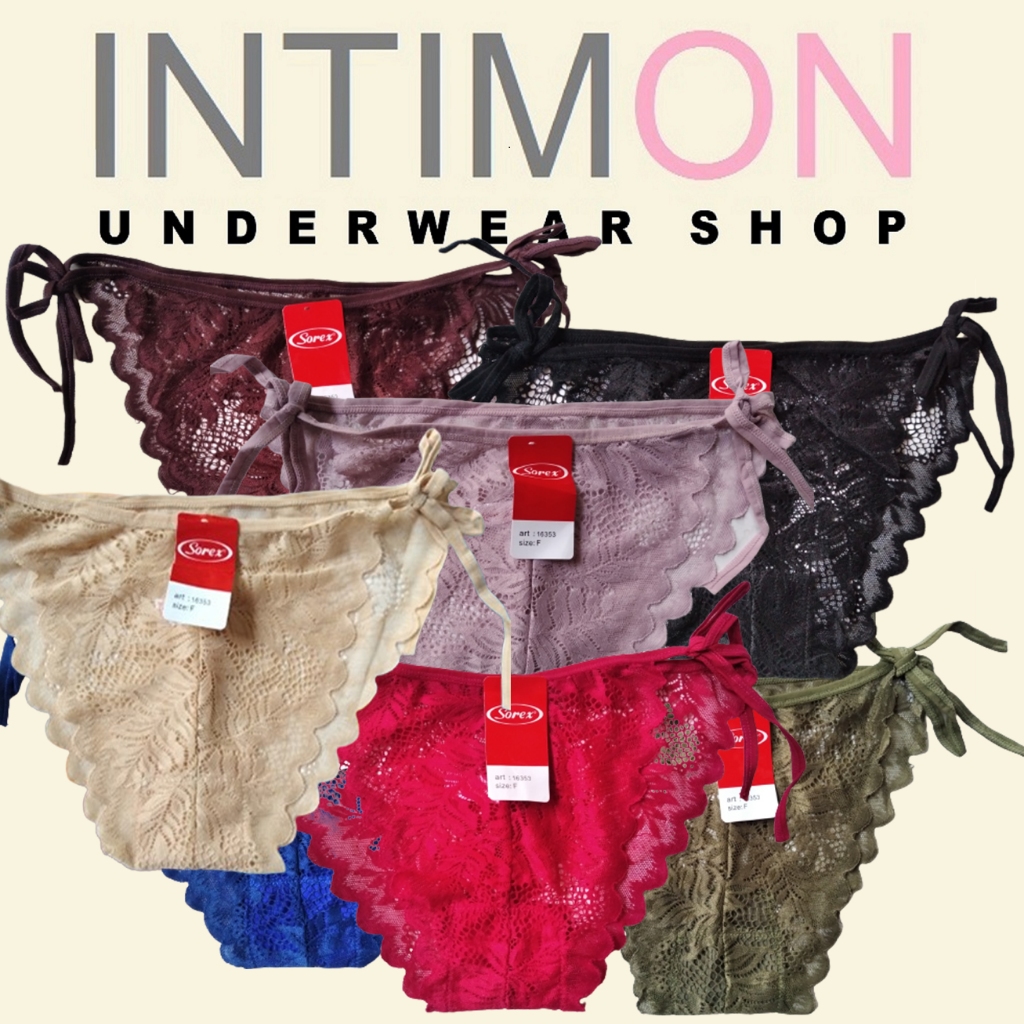 CD Tali Samping 16366 Celana Dalam Wanita Pakaian Dalam Wanita Sexy Sorex Transparant Renda Brokat S